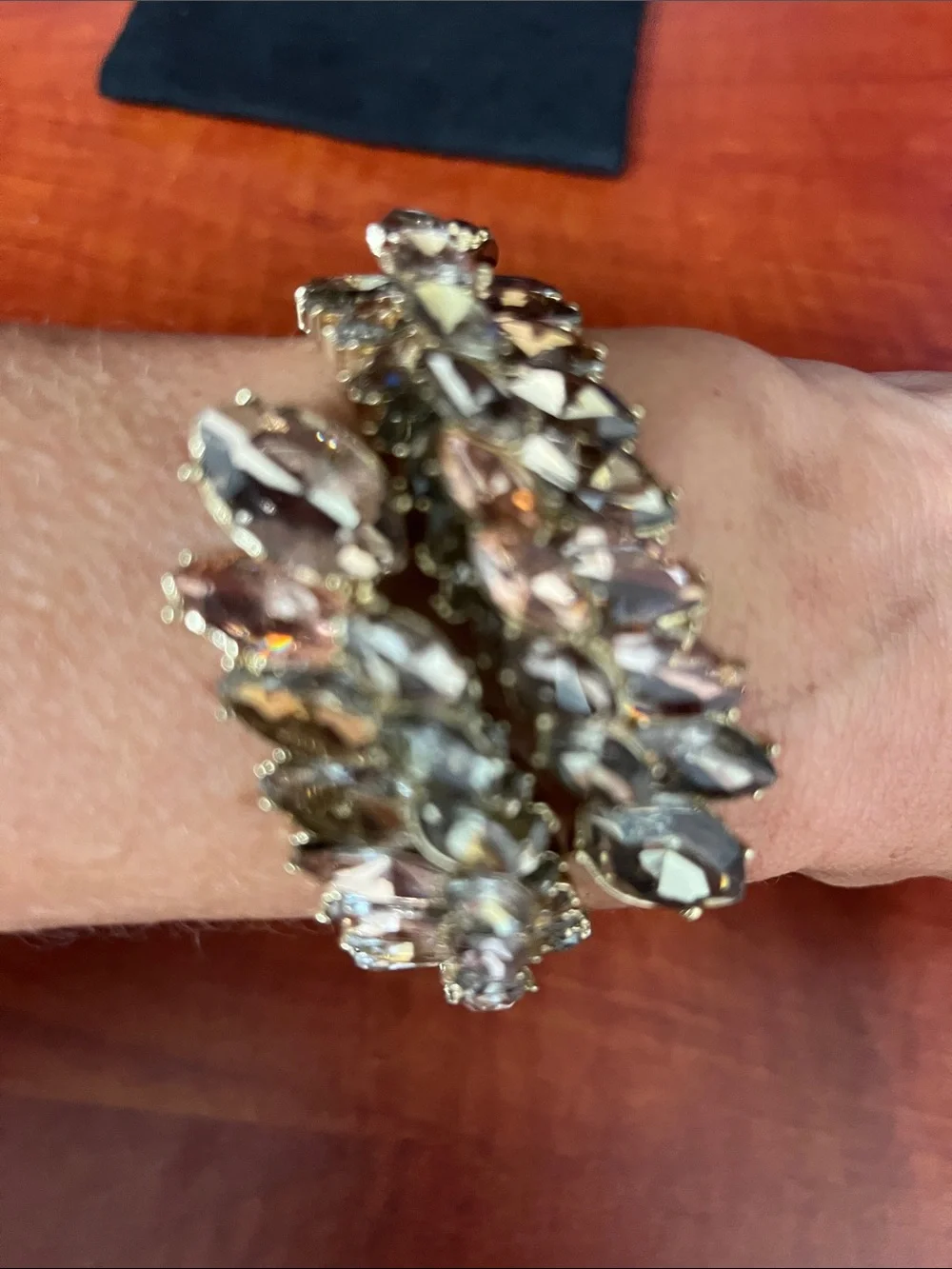Banana Republic Gold-tone Marquise Crystal Cuff Bracelet